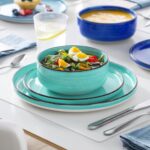 vancasso Bonita Blue Dinnerware Sets, Plates and Bowls Set for 4, 12 Pieces Stoneware Dinnerware Set, Dishwasher and Microwave Safe - Image 8