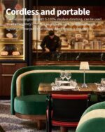 KDG Cordless LED Table Lamp Set of 2, Portables Fabric Shade Desk Lamps, 4000mAh Rechargeable Battery Powered Lighting, Dimmable Light for Dining Room, Bedroom, Bedside, Night Light, Balcony (Nickel) - Image 3