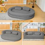 3-in-1 Folding Sofa Bed with Pillow, Memory Foam Bean Bag Chair, Large Convertible Couch for Adults Play Together, Bedroom, Living Room, Apartment（Grey） - Image 6