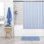 Shower Curtain Rod 30-49 Inch Adjustable Closet Rods for Window Bathroom Closet Kitchen Doorway, Heavy Duty No Rust Wall Screw Mounted Shower Rod, Black Telescoping - Image 5