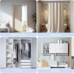 Shower Curtain Rod 30-49 Inch Adjustable Closet Rods for Window Bathroom Closet Kitchen Doorway, Heavy Duty No Rust Wall Screw Mounted Shower Rod, Black Telescoping - Image 7
