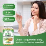 Iron Gummies with Zinc, Calcium, Vitamin C, B6 & B12 | Iron Supplement for Women, Men & Kids | Supports Anemia & Deficiency, Blood Builder & Cell Formation | Chewable Pineapple Flavor | 60 Gummies - Image 7