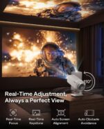 Aurzen BOOM Air Portable Google TV Projector with WiFi and Bluetooth, Smart Projector for Outdoor & Home Movie, USB-C Powered, 4K Supported, Real-Time Focus, Dolby Audio, Adjustable Stand, Off-White - Image 6