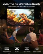 Aurzen BOOM Air Portable Google TV Projector with WiFi and Bluetooth, Smart Projector for Outdoor & Home Movie, USB-C Powered, 4K Supported, Real-Time Focus, Dolby Audio, Adjustable Stand, Off-White - Image 7