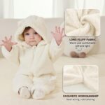 Newborn Baby Bear Outfit Suit Girls Boys Fleece Jumpsuit Romper Hooded Winter Snowsuit Clothes - Image 4