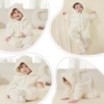 Newborn Baby Bear Outfit Suit Girls Boys Fleece Jumpsuit Romper Hooded Winter Snowsuit Clothes - Image 6