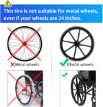 Pair of Wheelchair Tires Replacement 24"x1" Rear Wheel Solid Tires (Flat-free Polyurethane), Manual Wheelchair Parts - Replacement Tire That Fits Only Black Plastic Wheels - Image 3