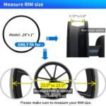 Pair of Wheelchair Tires Replacement 24"x1" Rear Wheel Solid Tires (Flat-free Polyurethane), Manual Wheelchair Parts - Replacement Tire That Fits Only Black Plastic Wheels - Image 4