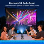 Projector with WiFi and Bluetooth, Mini Portable Projector with Built-in Rechargeable Battery for Outdoor, 1080P Supported, Electric Focus & Auto Keystone, Home Theater with 210° Mount - Image 5