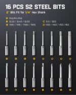 Fanttik S1 Pro Electric Screwdriver, Power Screwdriver with16 S2 Steel Bits, 3 Torque Settings, Max 6 N.m, 2000mAh Battery, LED Light & 1/4''Hex, Ideal Tool for Furniture & Gaming PC - Image 9