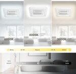 STERREN Bladeless Ceiling Fans with Lights, 20" Modern Flush Mount Ceiling Fan with Remote and Dimmable LED Lights, 6 Speed Fan Light for Bedroom Living Room (Square) - Image 4