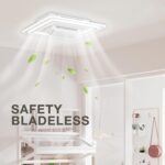 STERREN Bladeless Ceiling Fans with Lights, 20" Modern Flush Mount Ceiling Fan with Remote and Dimmable LED Lights, 6 Speed Fan Light for Bedroom Living Room (Square) - Image 5