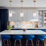 Brass Pendant Lights Kitchen Island,Modern Farmhouse Clear Glass Pendant Light,Gold Light Fixture Kitchen Pendant Mini Hanging Light Fixture for Sink (Brass 2 Pack stem Rod) - Image 3