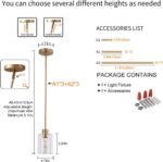 Brass Pendant Lights Kitchen Island,Modern Farmhouse Clear Glass Pendant Light,Gold Light Fixture Kitchen Pendant Mini Hanging Light Fixture for Sink (Brass 2 Pack stem Rod) - Image 7