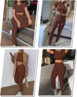 Workout Sets for Women 2 Piece Cute Outfits Seamless High Waist Leggings & Yoga Crop Tops for Athletic Pilates Gym Clothes - Image 4