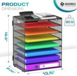 8 Tier Paper Letter Tray Organizer with Handles, Mesh Desk File Holder Storage Organization for Office School Desktop - Image 3