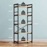Denkee 5-Tier Bakers Rack for Kitchen with Storage, Industrial Microwave Stand Shelf, Coffee Bar for Small Spaces, Free Standing Kitchen Storage Shelf Rack, 23.62" L x 15.75" W x 60.24" H - Image 3