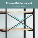 Denkee 5-Tier Bakers Rack for Kitchen with Storage, Industrial Microwave Stand Shelf, Coffee Bar for Small Spaces, Free Standing Kitchen Storage Shelf Rack, 23.62" L x 15.75" W x 60.24" H - Image 5