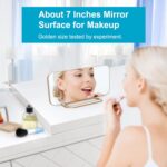 Slim LED Digital Alarm Clock, Mirror Surface for Makeup, with Diming, Large Display, Easy Setting, USB Ports, Modern Decor for Bedroom, Desk, Xmas, Birthday Gift for Women, Sister, Teen Girl, Gold - Image 3