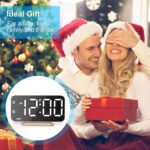Slim LED Digital Alarm Clock, Mirror Surface for Makeup, with Diming, Large Display, Easy Setting, USB Ports, Modern Decor for Bedroom, Desk, Xmas, Birthday Gift for Women, Sister, Teen Girl, Gold - Image 9