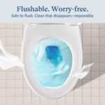Flushable Wet Wipes - 6 Large Packs (360 Ct) - Unscented Extra-Large Body & Hand Tissue with Vitamin E & Aloe - For Adults, Children & Kids - Ideal for Home, Bathroom, Car & Everyday Hygiene - Image 3
