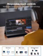 EVICIV Portable Monitor Touchscreen 15.6 FHD 1080P IPS 10-Point Touch Screen Monitor & Speakers, HDMI USB C Eye-Care Travel External for Laptop Computer PC Phone Switch, VESA & Smart Cover - Image 3