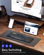 Samsers Foldable Bluetooth Keyboard with Touchpad, Full-Size Wireless Folding Keyboards with Backlight, Portable Travel for iOS Android Windows Mac OS, Support 3 Device(BT5.1 x 3), Black - Image 3