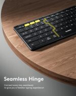 Samsers Foldable Bluetooth Keyboard with Touchpad, Full-Size Wireless Folding Keyboards with Backlight, Portable Travel for iOS Android Windows Mac OS, Support 3 Device(BT5.1 x 3), Black - Image 7