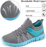 Ecetana Womens Sneakers Running Shoes Comfortable Lace Up Tennis Shoes Casual Breathable Mesh Fashion Sneakers for Walking Dark Gray - Image 4