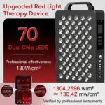 Red Light Therapy for Face and Body, 630nm 660nm 810nm and 850nm Near Infrared Light Therapy Panel, 70 Dual Chip LEDs, High Power LED Light Therapy Device for Skin Care, Sleep, Pain Relief. M70 - Image 5