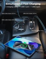 【Upgraded】 SUPERONE Retractable Car Charger 4 in 1, Fast Car Phone Charger with Cord 2.6ft, USB C and Apple Car Adapter, Compatible with iPhone 16 15/15 Pro Max/14/13/12/11, Galaxy, Pixel - Image 6