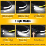 Headlamp Rechargeable 2PCS, 230° Wide Beam Head Lamp LED with Motion Sensor for Adults - Camping Accessories Gear, Waterproof Head Light Flashlight for Hiking, Running, Repairing, Fishing, Cycling - Image 5