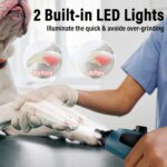 Casfuy Smart 6-Speed Dog Nail Grinder - 50% More Power Pet Nail Grinder with 2 LED Lights Quiet Rechargeable Electric Dog Nail Trimmers File Toenail Grinder for Large Medium Small Dogs & Cats (DB) - Image 6