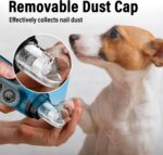 Casfuy Smart 6-Speed Dog Nail Grinder - 50% More Power Pet Nail Grinder with 2 LED Lights Quiet Rechargeable Electric Dog Nail Trimmers File Toenail Grinder for Large Medium Small Dogs & Cats (DB) - Image 7