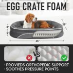 OhGeni Orthopedic Dog Couch Pet Sofa Large Sized Cat Beds with Comfort Foam Support, Soft Comfortable Fabric, Machine Washable Waterproof Removable Cover, 35-Inch (Gray) - Image 4