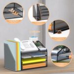 DocNest 4 Tier Paper Letter Tray File Organizer, Mesh Desk File with Handle, Workspace Desk Organizers with Pen Holder, Office Organization Storage Accessories - Black - Image 5