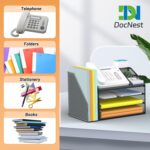 DocNest 4 Tier Paper Letter Tray File Organizer, Mesh Desk File with Handle, Workspace Desk Organizers with Pen Holder, Office Organization Storage Accessories - Black - Image 8