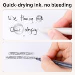 Gel Pens, 5 Pcs 0.5mm Retractable Quick Dry Black Ink Fine Point Rolling Ball Gel Pen, Smooth Writing No Bleed for Journaling Note Taking, Home School Office Supplies - Image 5