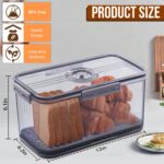Bread Box Bread Boxes for Kitchen Counter Airtight, Time Recording Bread Storage Container with Lid, Bread Keeper for Homemade Bread, Toast, Bagel, Donut and Cookies, Grey - Image 3