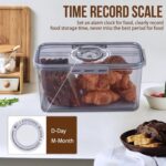 Bread Box Bread Boxes for Kitchen Counter Airtight, Time Recording Bread Storage Container with Lid, Bread Keeper for Homemade Bread, Toast, Bagel, Donut and Cookies, Grey - Image 5