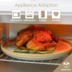 Stoneware Dinnerware Sets for 4, 12-Piece Scratch Resistant Plates and Bowls Set, Dishwasher and Microwave Safe Ceramic Dishes Set, Ribbed, Sculpted Dune - Image 5