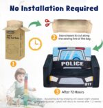 MallBest Kids Sofas Toddler Couch Bed Baby's Upholstered Chair Sleepover Couch Flipout Open Recliner(Black/Police Car) - Image 9