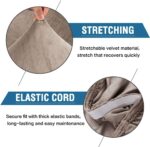 H.VERSAILTEX Velvet Dining Chair Covers Stretch Chair Covers for Dining Room Set of 6 Parson Chair Slipcovers Chair Protectors Covers Dining, Soft Thick Solid Velvet Fabric Washable, Taupe - Image 3
