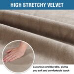 H.VERSAILTEX Velvet Dining Chair Covers Stretch Chair Covers for Dining Room Set of 6 Parson Chair Slipcovers Chair Protectors Covers Dining, Soft Thick Solid Velvet Fabric Washable, Taupe - Image 4