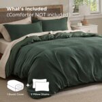Bedsure Luxury Waffle Duvet Cover Queen Size - Textured Duvet Cover Set, Soft, Breathable Bedding Set (90"x90") with 2 Pillow Shams for All Season, Forest Green, Comforter Not Included - Image 7