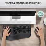 MEETION Ergonomic Wireless Keyboard and Mouse, Ergo Keyboard with Vertical Mouse, Split Cushioned Wrist Palm Rest, Natural Typing, Rechargeable, Full Size, Windows/Mac/Computer/Laptop, Black DirectorC - Image 7