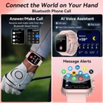 Smart Watch for Men Women, 1000mAh Battery 100-Day Standby Time, 1.85" HD Screen Fitness Tracker, 110+ Sport Modes, IP68 Waterproof, Heart Rate/Sleep Monitor, Fitness Watch for Android/iOS (Pink) - Image 4