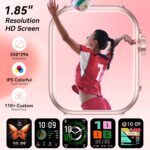 Smart Watch for Men Women, 1000mAh Battery 100-Day Standby Time, 1.85" HD Screen Fitness Tracker, 110+ Sport Modes, IP68 Waterproof, Heart Rate/Sleep Monitor, Fitness Watch for Android/iOS (Pink) - Image 6