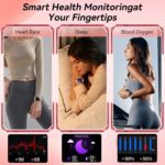 Smart Watch for Men Women, 1000mAh Battery 100-Day Standby Time, 1.85" HD Screen Fitness Tracker, 110+ Sport Modes, IP68 Waterproof, Heart Rate/Sleep Monitor, Fitness Watch for Android/iOS (Pink) - Image 7