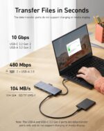 Anker USB C Hub, 11-in-1 Docking Station Dual Monitor, 10 Gbps USB-C and USB-A Data Ports, 4K HDMI and DisplayPort, 85W Power Delivery, 2 Data Ports, Ethernet, for XPS - Image 4